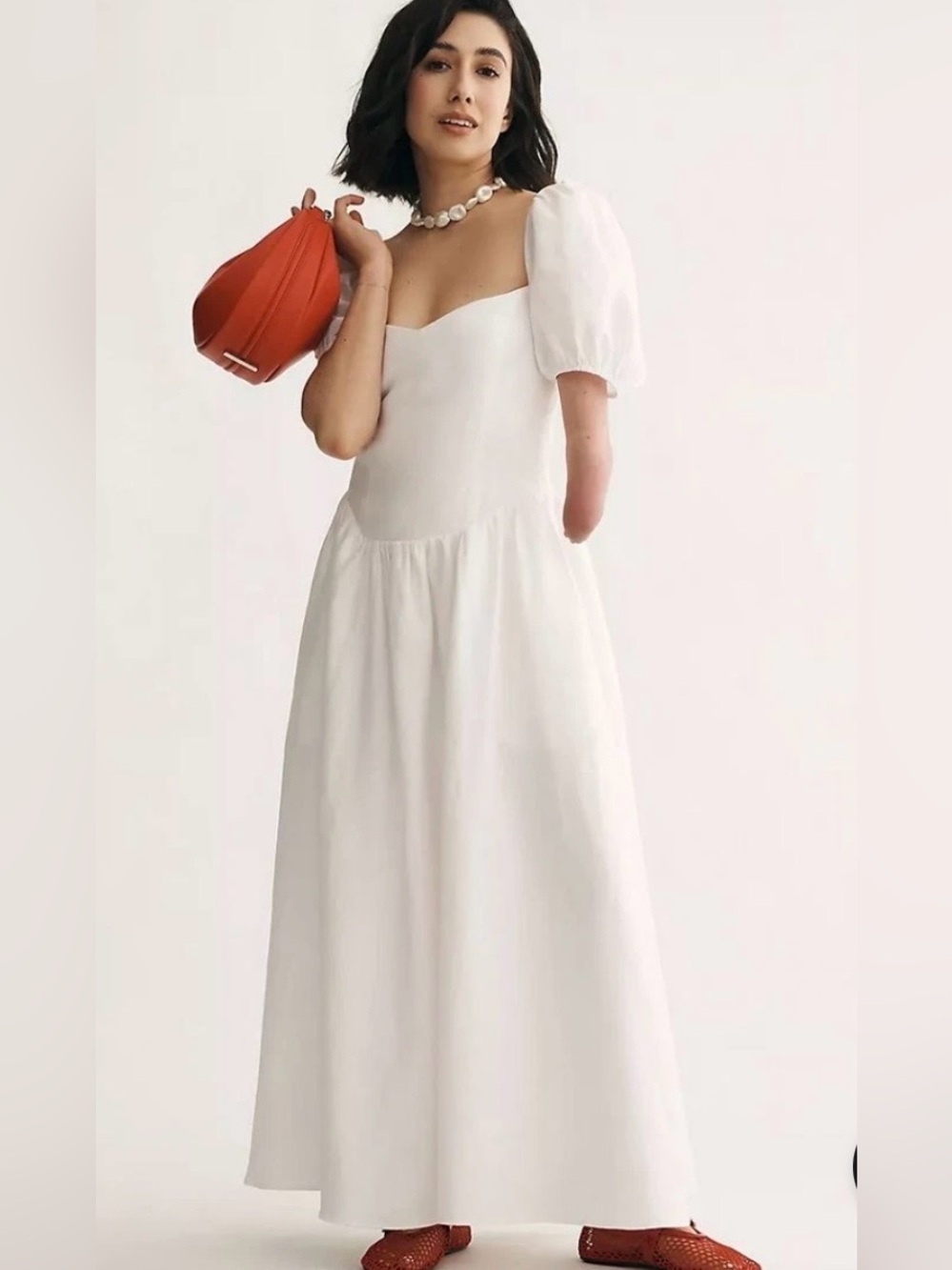 Anthropologie Reformation NWT Davila Linen Maxi Dress White